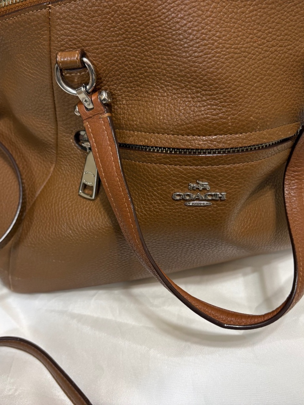 COACH prairie satchel (saddle brown silver hardware)